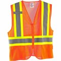 Global Industrial Class 2 Hi-Vis Safety Vest, 2 Pockets, Two-Tone, Mesh, Orange, 2XL/3XL 641639OXXL